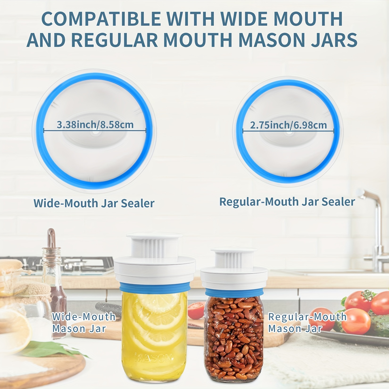 1 Set Jar Sealer Kits For Food Saver Vacuum Sealer, Upgrade Canning Sealer  Set With Hoses For Mason Jars With Regular And Wide Mouth, Additional Conne