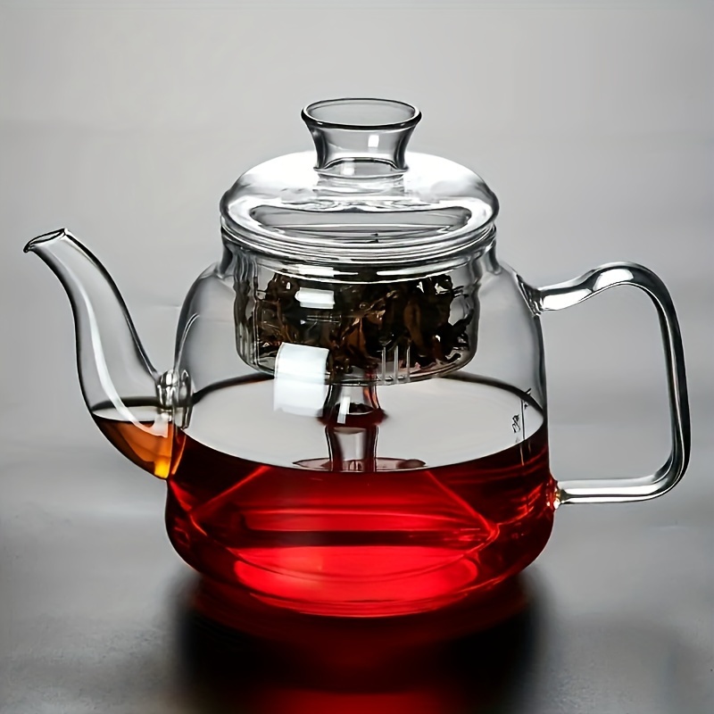 with Infuser Clear Glass Teapot,Tea Pot with Tea Strainers,Borosilicate  Glass Teapot with Infusers for Loose TeaHeat Resistant Loose Leaf