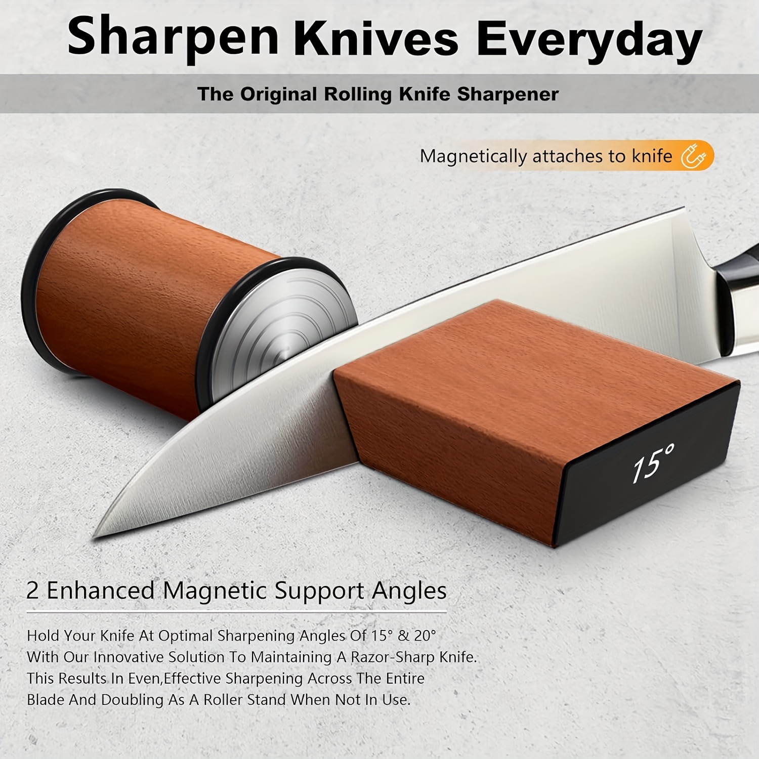  Tumbler Rolling Knife Sharpener™ - Knife Sharpening Made Easy - Rolling  Knife Sharpening System for Kitchen Knives - Knife Sharpener Kit Offers 15  & 20 Degree Sharpening: Home & Kitchen