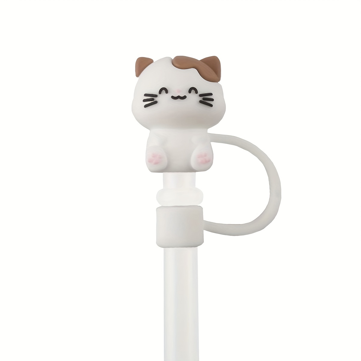  3PCS Straw Covers 8mm & 10mm, Cute Cat Straw Topper