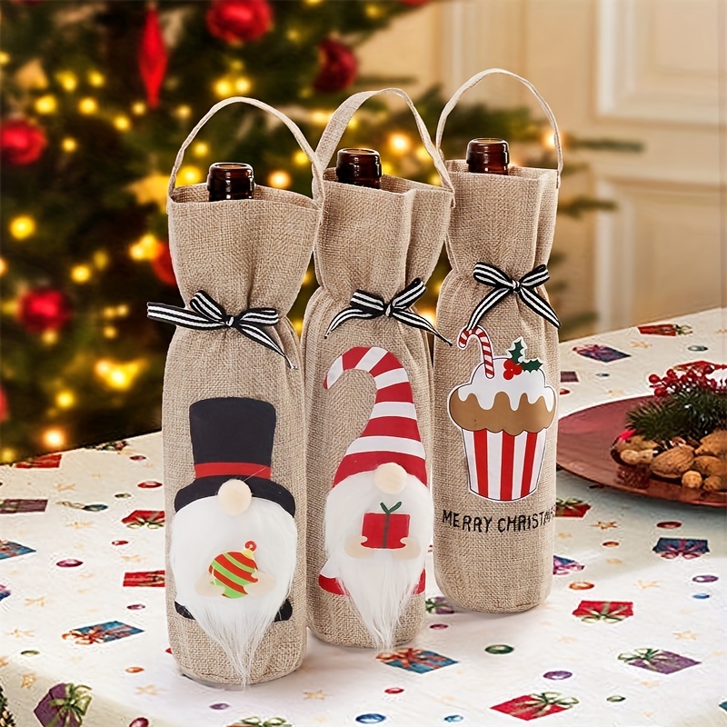 Christmas Faceless Old Man Doll Wine Bottle Cover