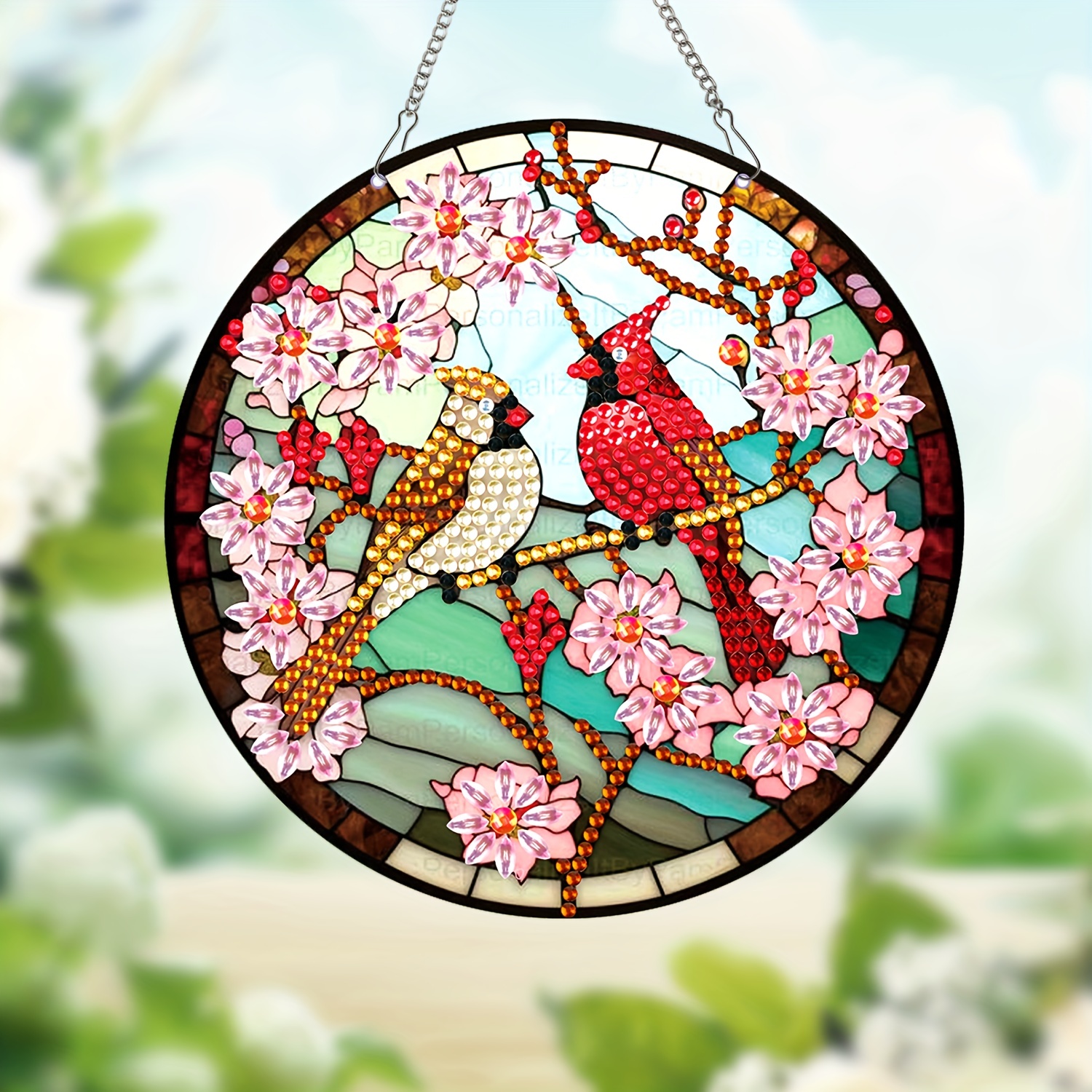 5D Diamond Painting Hanging Garland Flower Bird Happy Easter Diamond  Embroidery Pendant Garden Home Decoration Mosaic Art