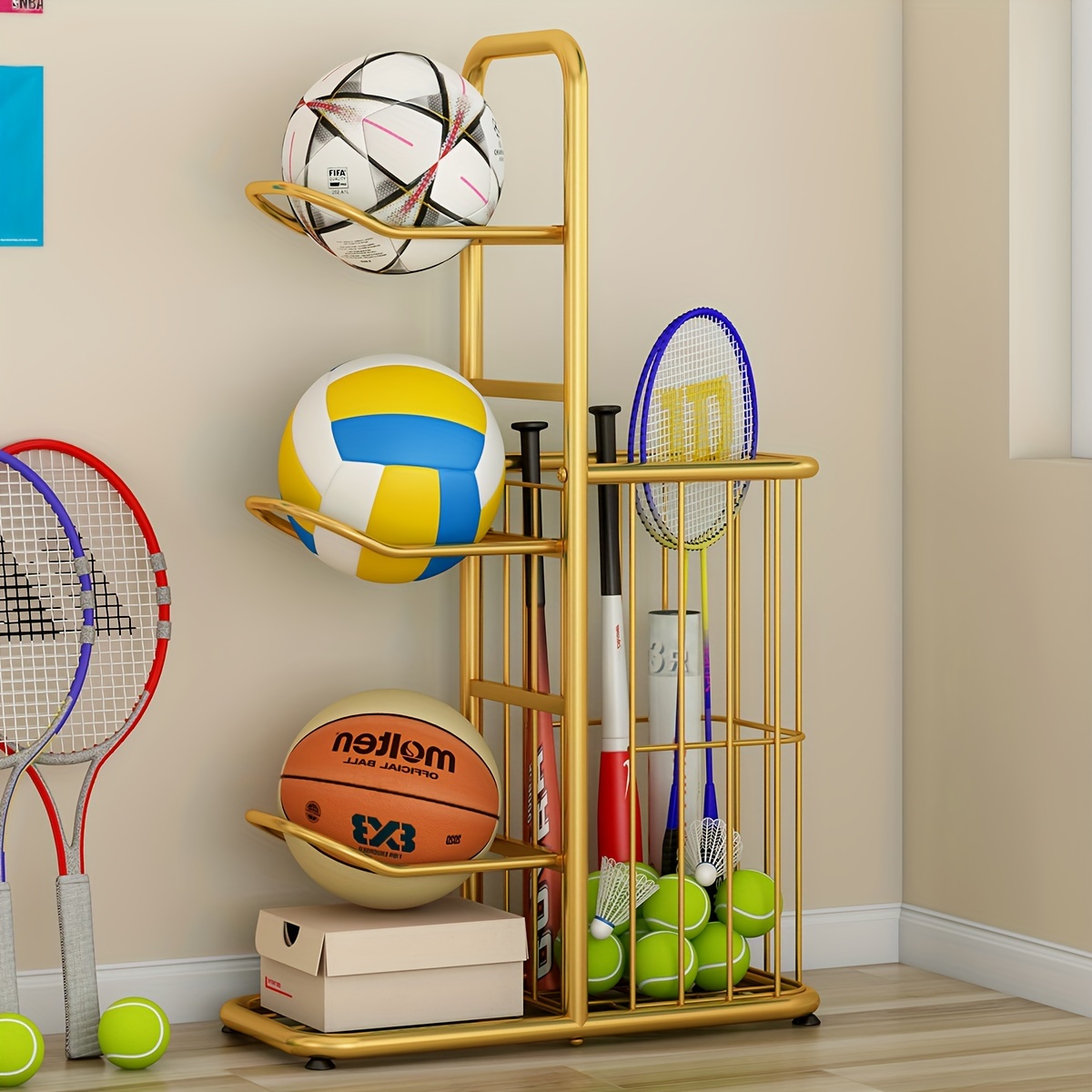 Sports Accessories, Basketballs, Tennis Rackets