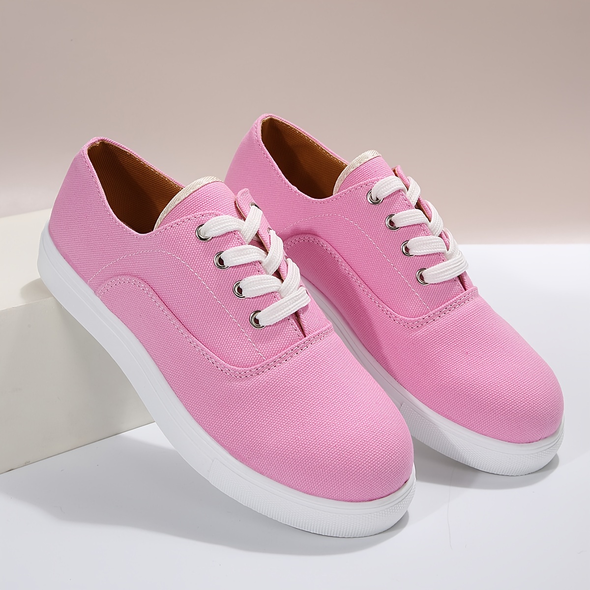 Women s Platform Sneakers Casual Lace Up Outdoor Shoes Lightweight Low Top Canvas Shoes