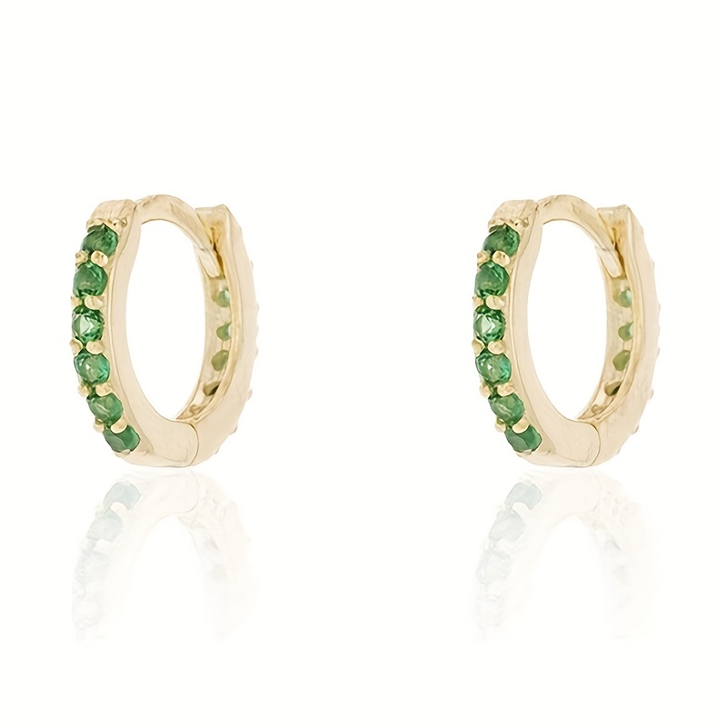 Men's Tiny Cubic Zirconia Huggie Hoop Earrings