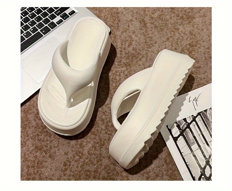   womens 7cm thick sole eva slide sandals open toe summer slippers with black white straps comfortable indoor outdoor use casual footwear   durable footwear Product details 11
