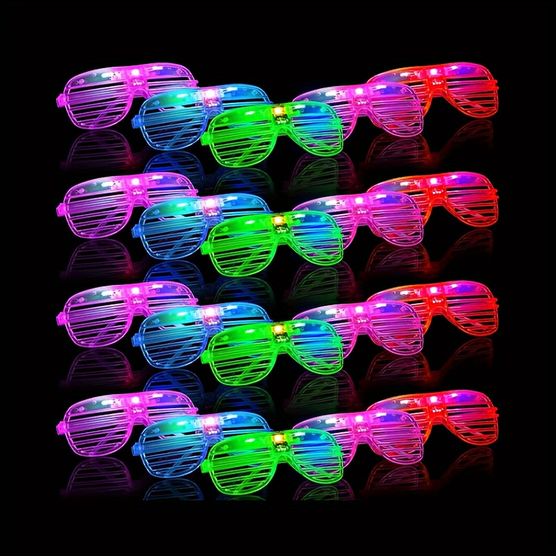 3 piezas de gafas iluminadas que brillan para fiesta, anteojos de neón con  luces LED de alambre para los años 80, discotecas, concierto