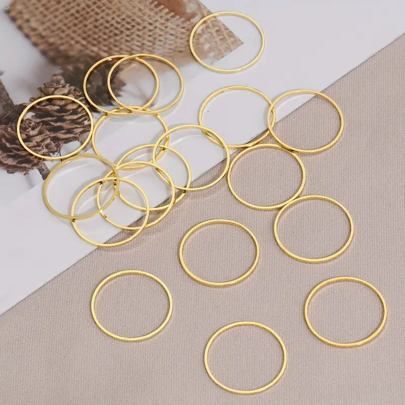 Minimalist Solid Ring Metal Hoop Earring Wires Connectors - Temu