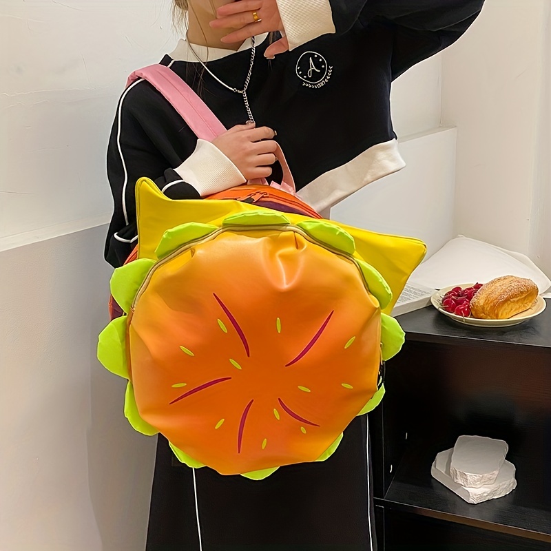 cheese hamburger backpack cute cartoon design school bag kawaii funny bag for student details 3