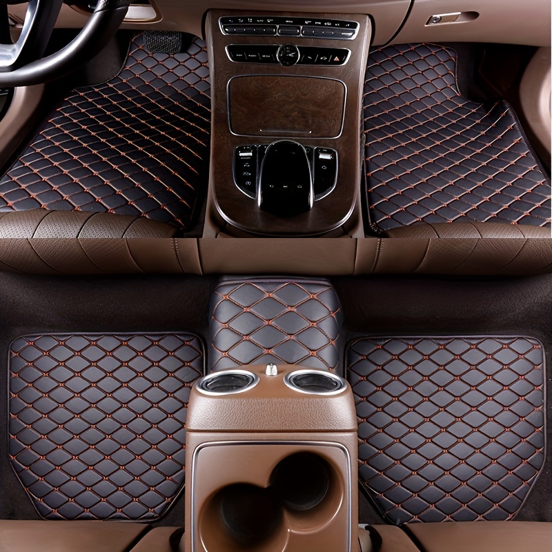 Tapis de sol de voiture en cuir PU personnalisé avec logo, ensemble complet  de tapis, accessoires