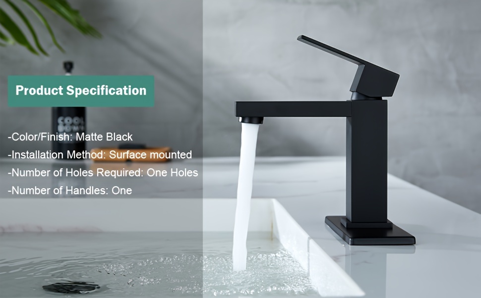 Black Bathroom Sink Faucet Single Handle Vanity Faucet Black - Temu