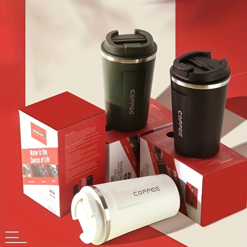 Travel Coffee Mug With Lid And Spoon Stainless Steel Thermal - Temu