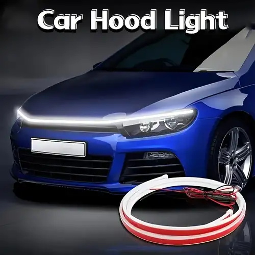 YM E-Bright Luci a LED Esterne per Auto Hood, Luci a LED Esterne per  Auto,Scan Start Striscia Luminosa per Cofano Auto, IP68 Impermeabile LED  Luci