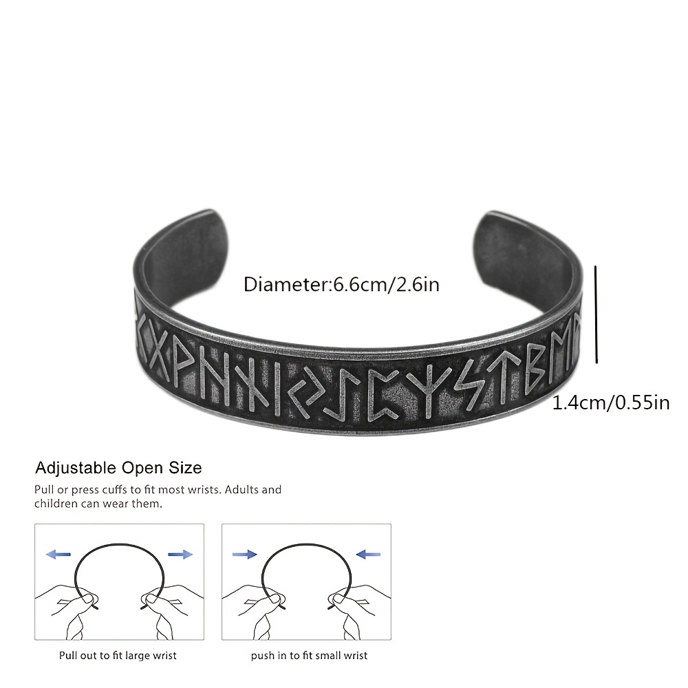 Men's Titanium Steel Bangle, Retro Open Bangle Gift