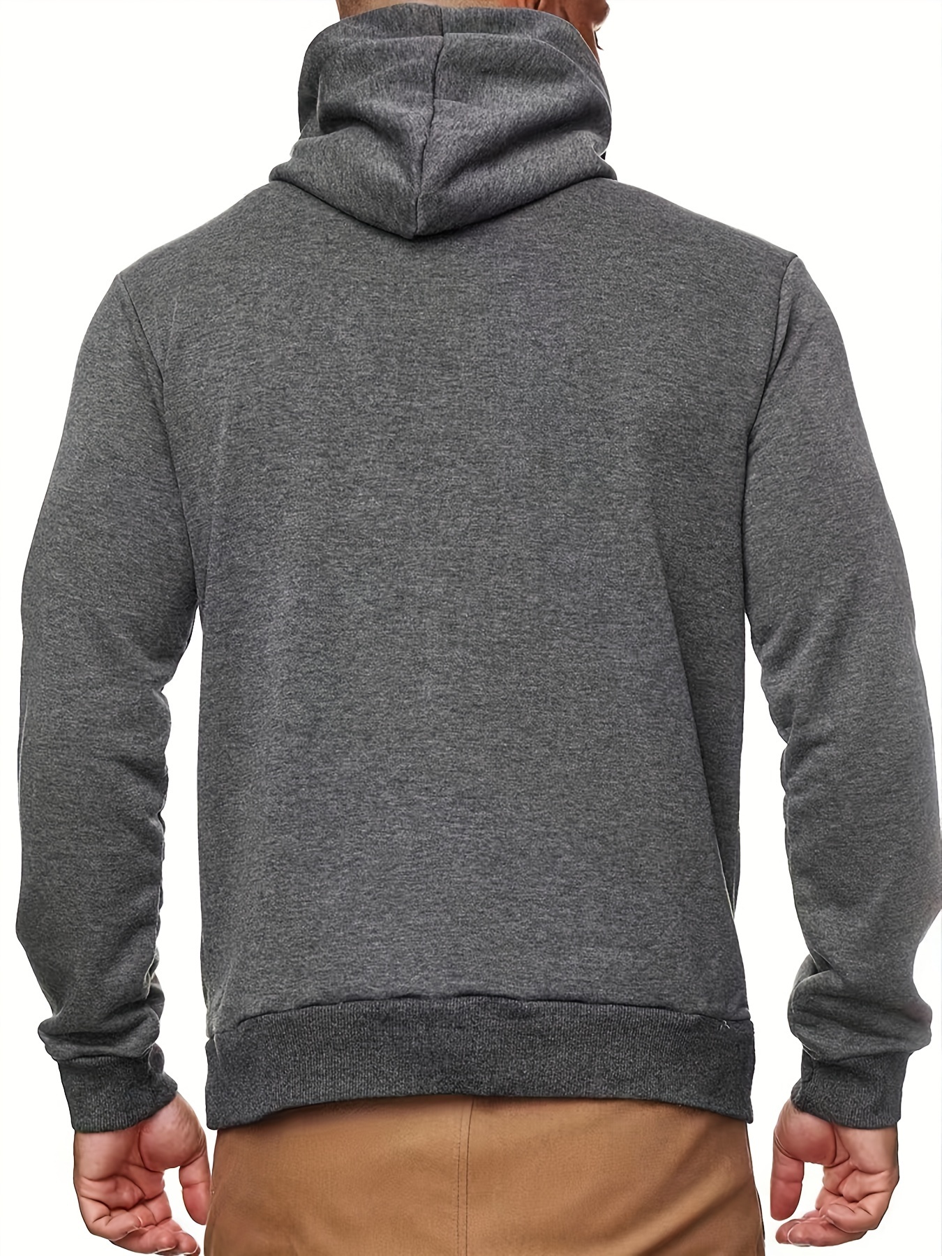 Men's Grey Hoodie Sweatshirt with Kangaroo Pocket