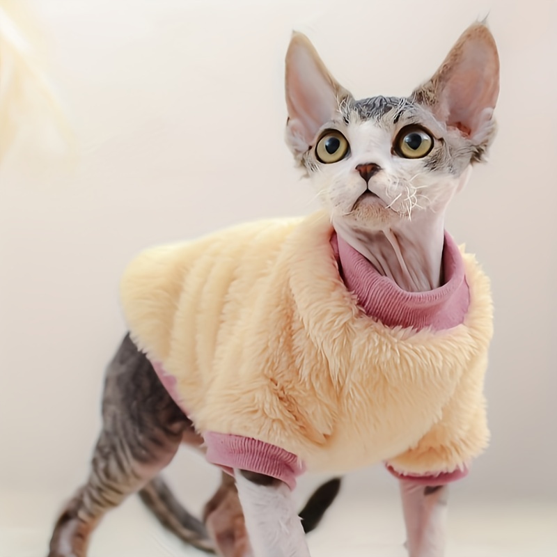 Cat Clothes Sphynx Hairless Cats Sweater Blue Line Aesthetic Breathable Cat  Wear Clothes Sweater, Save Money On Temu