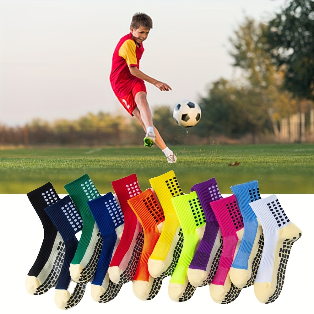 Calcetines de fútbol antideslizantes para niños, calcetines de fútbol para  deportes de 7 a 12 años (2 pares)