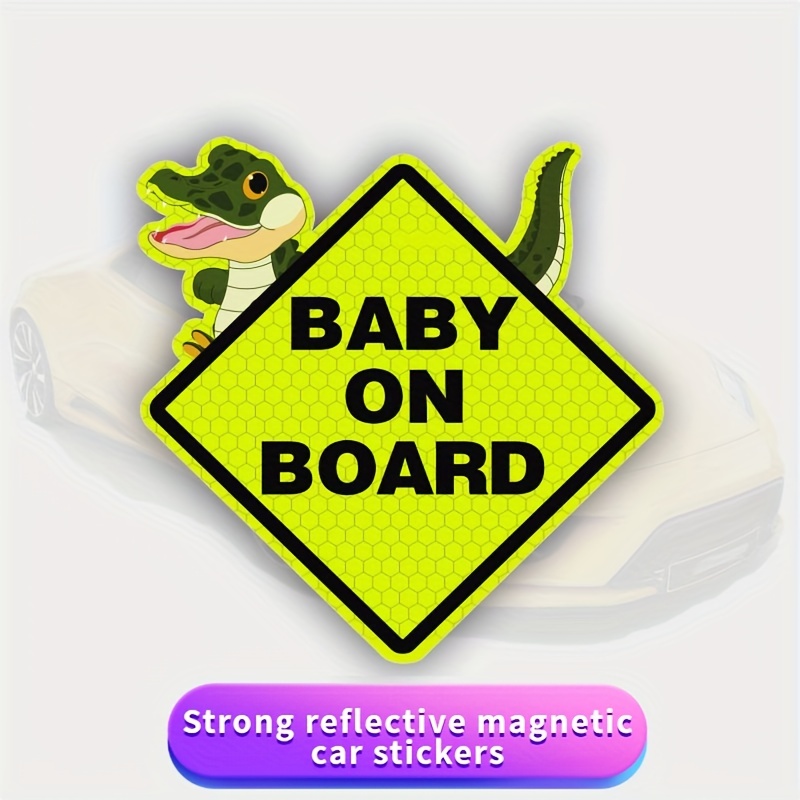 2pcs Baby On Board Autocollant pour les voitures, panneaux d'avertissement  de bébé à bord avec ventouse, durable et solide sans résidu