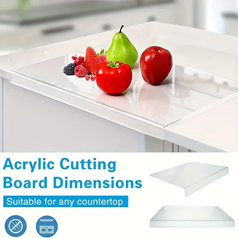 Acrylic Cutting Boards for Kitchen Counter Clear Chopping Board Non Slip Cutting Boards for Kitchen Cutting Board with Lip for Counter Countertop