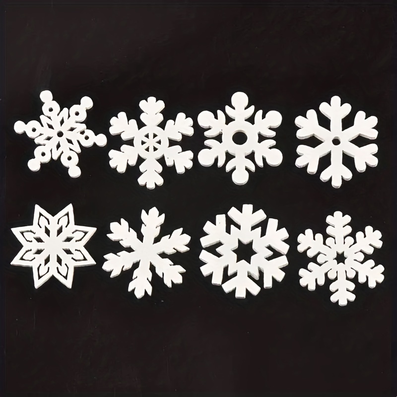 72 Pcs Wooden Snowflakes for Crafts Wood Snowflake Cutouts Unfinished Wood  Snowflake Hanging Ornaments Blank Wooden Christmas Snowflakes for DIY