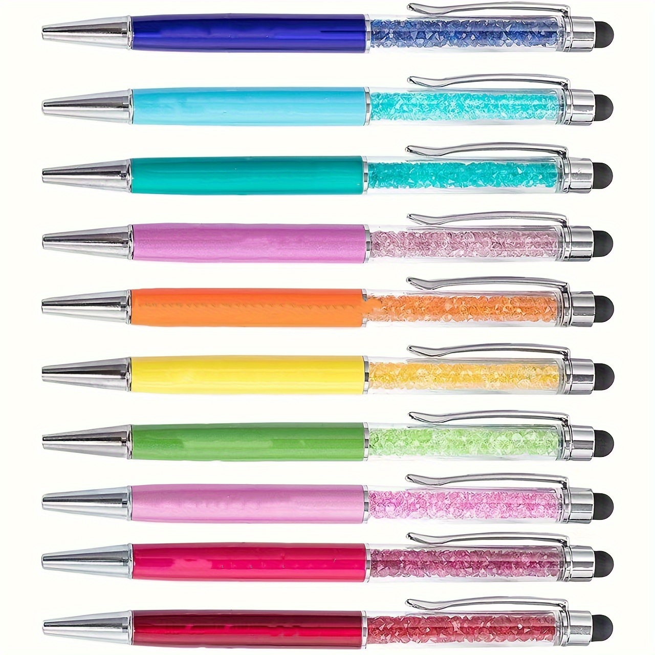 4Pcs Sparkly Ballpoint Pens, Comfortable Writing Pens, Metal Retractable