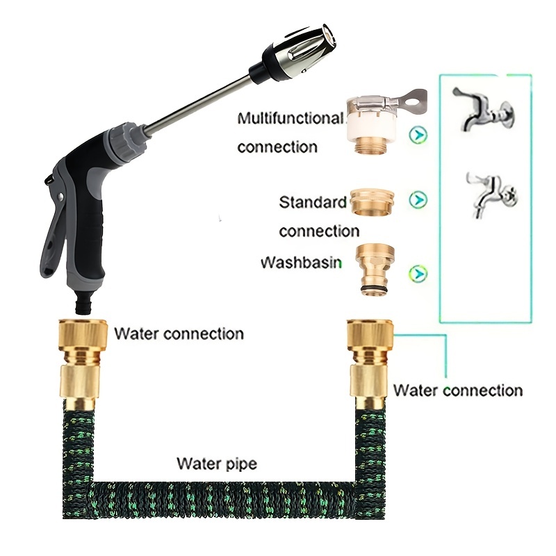 Manguera Extensible de jardín, tubo Flexible con pistola de agua