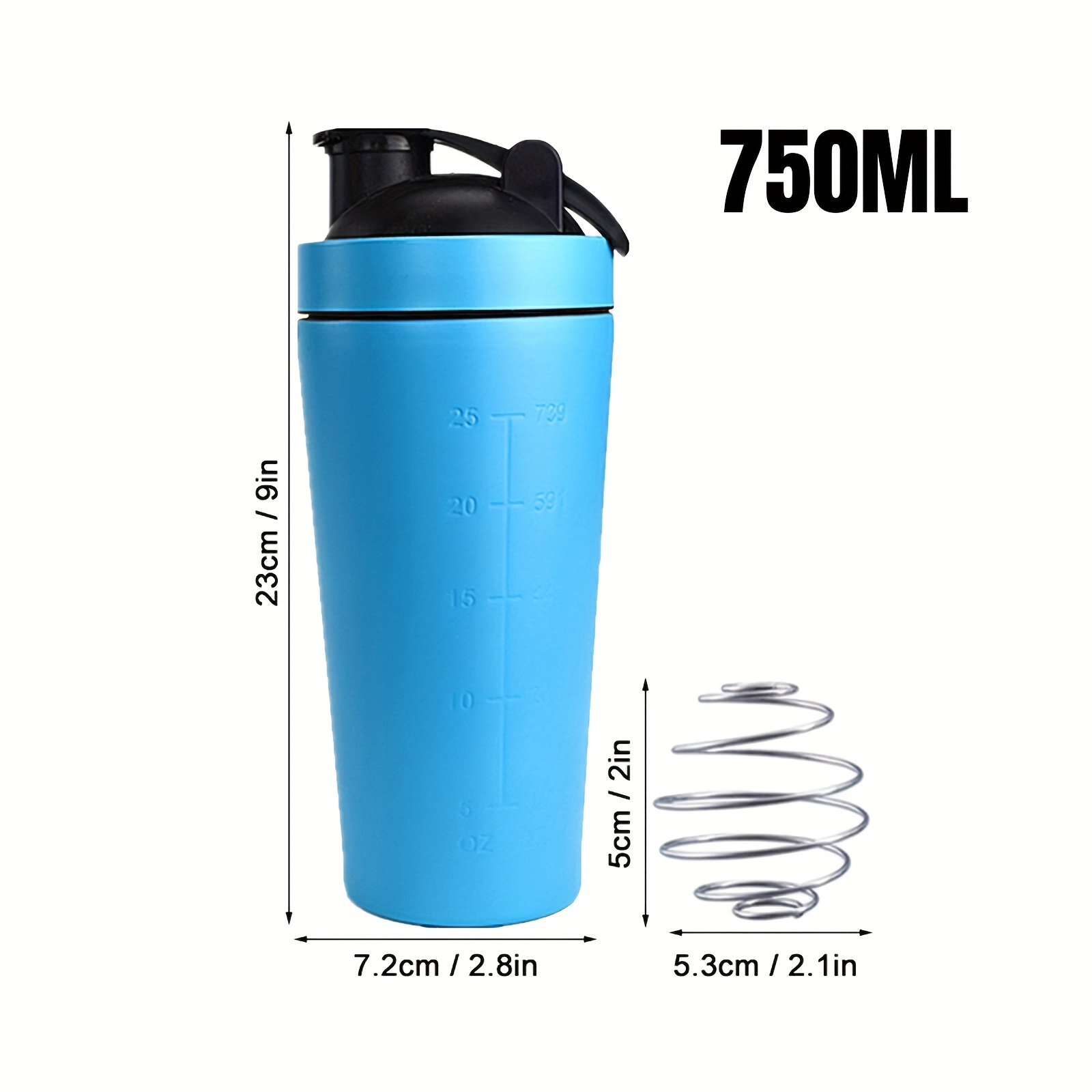 Sports Shaker Bottle For Protein Powder Stainless Steel Thermos
