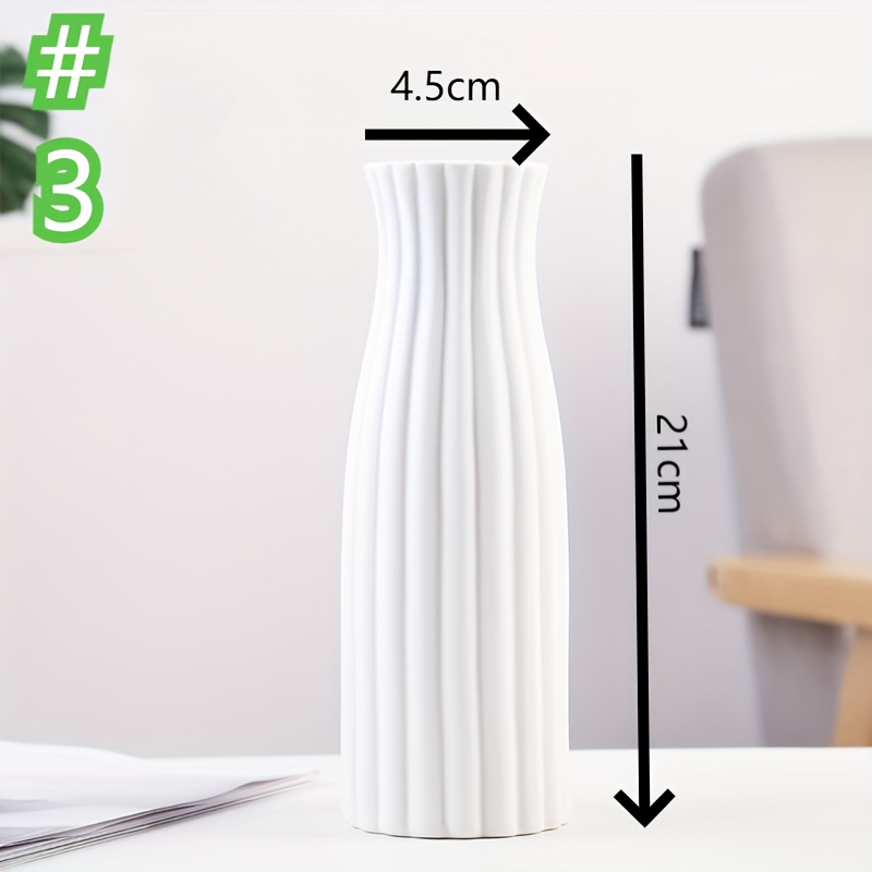 1pc/4pcs Minimalist Ceramic Vase - Pure White Striped Flower Vase, For Home  Decoration And Dining Table Stand - Perfect For Fireplace, gardening, Bedr