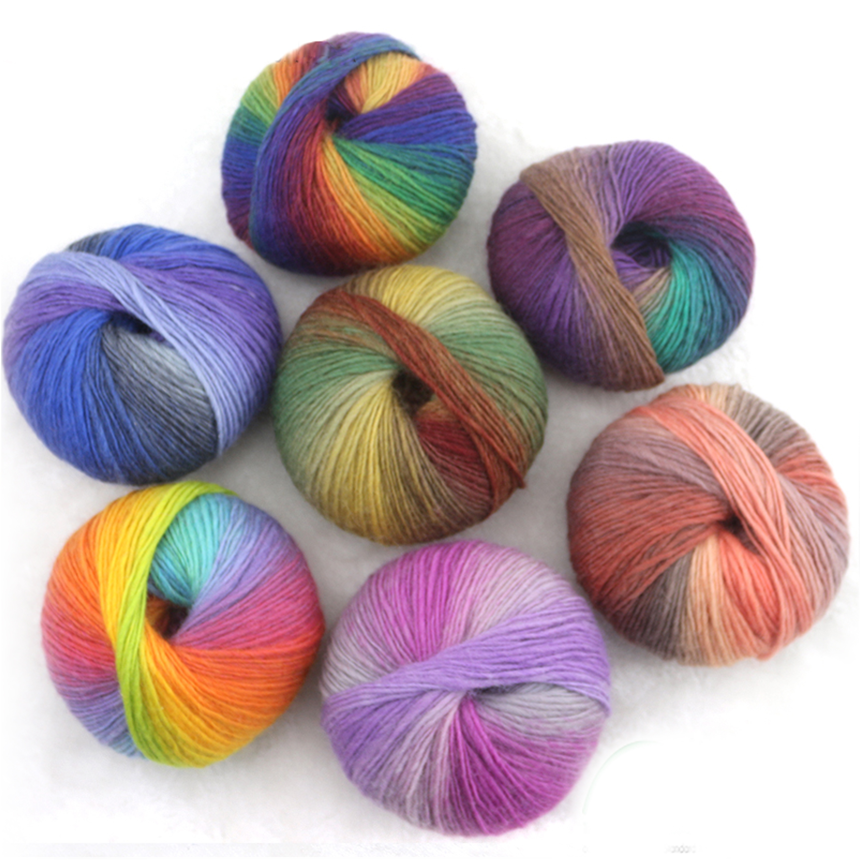 QJH 10 Pcs Soft Multicolor 100% Wool Yarn for Crocheting and