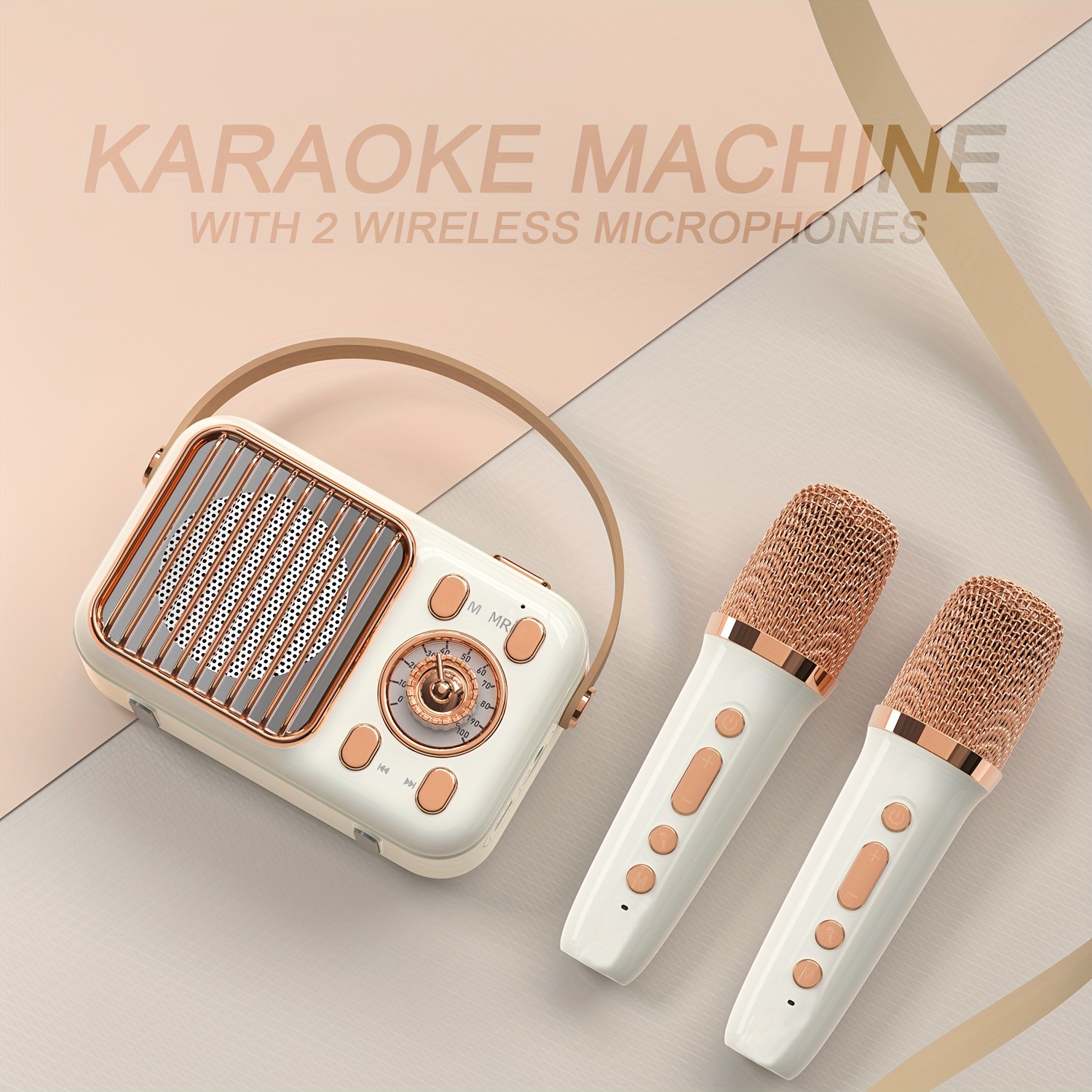 JYX Enceinte Karaoke avec 2 Microphones sans Fil, Karaoke Complet