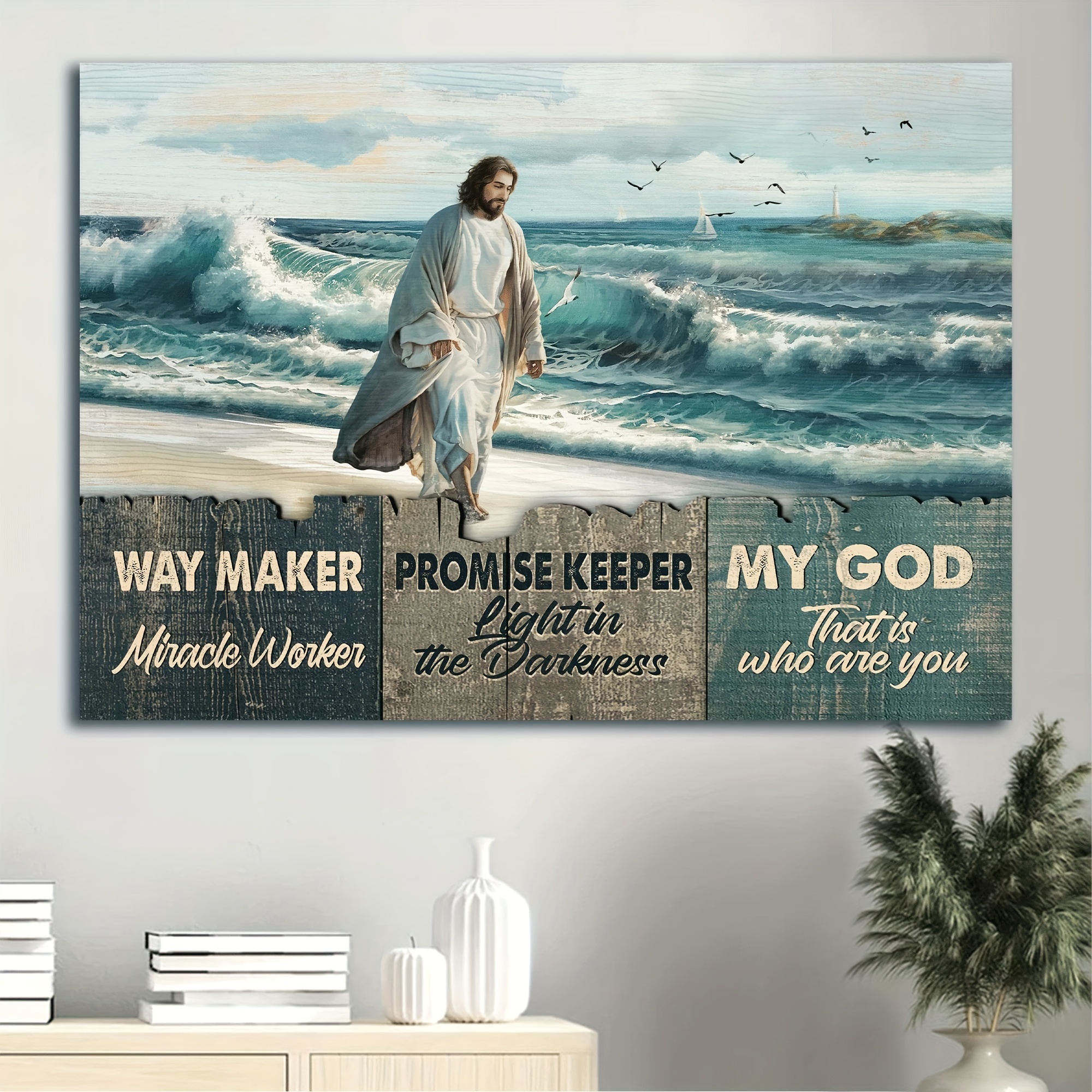 Way Maker Lyrics Sign, Christian Decor, Wooden Sign, Jesus Sign, Miracle Worker, Promise Keeper, My God