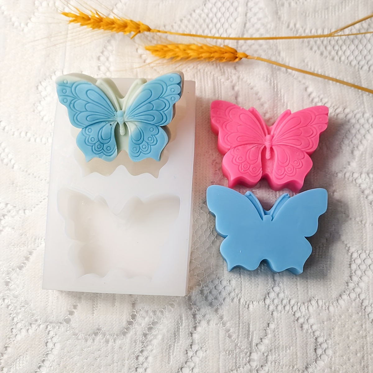 2 Pack Butterfly Molds Silicone Mini Butterfly Fondant Mold Butterfly  Chocolate Candy Mold for Cupcake,Sugar Crafts,DIY Polymer Clay and Cake