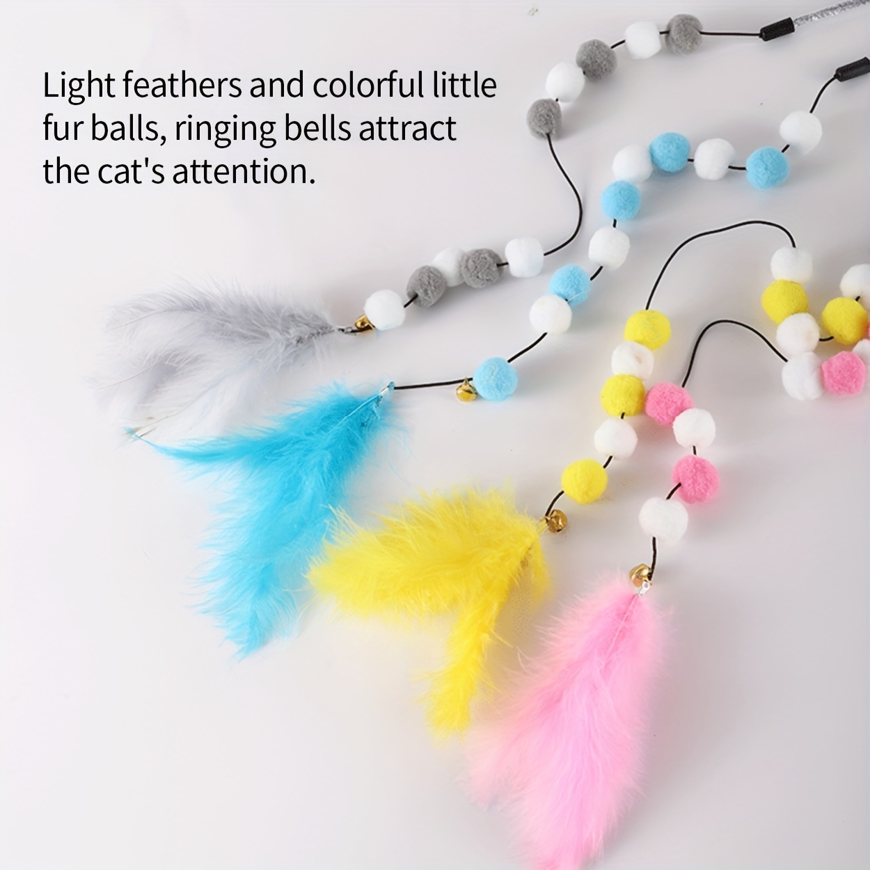 Cheap Funny Cat Hat Head-Mounted Funny Cat Stick Feather Wand Interactive  Cat Self-Hi Toy Kitten Interactive Toy Fishing Headdress Hat