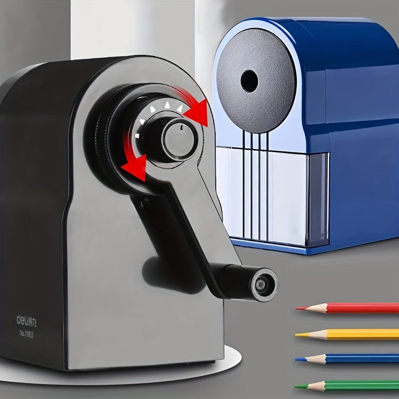 

Deli 1pc Hand-cranked Pencil Sharpener: Perfect For Art, And Quick Sketching! School Supplies