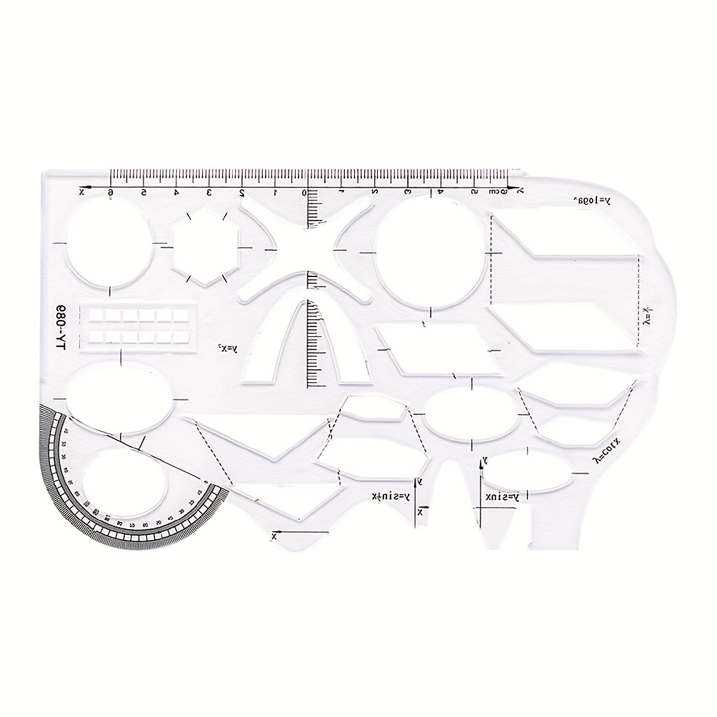1pc Multifunctional Drawing Ruler, Springhall Angle And Circle