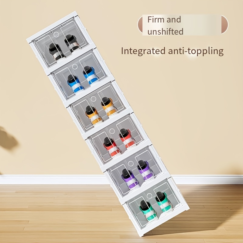 1 Caja Zapatos Plegable Apilable – Gabinete Almacenamiento - Temu