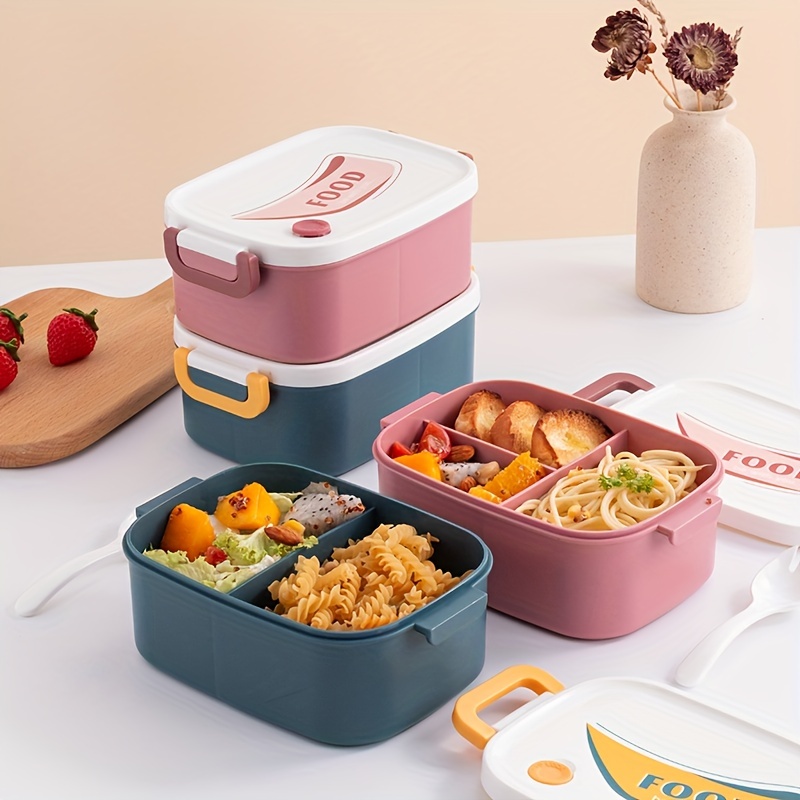 Four Cell Plastic Lunch Box, Thickened Sealing Student Office Lunch Box,  Microwave Safe,square Divided Microwave Oven Bento Box, Leakproof Food  Container, For Students,boys,girls And Adults At School,canteen, Home  Kitchen Supplies - Temu