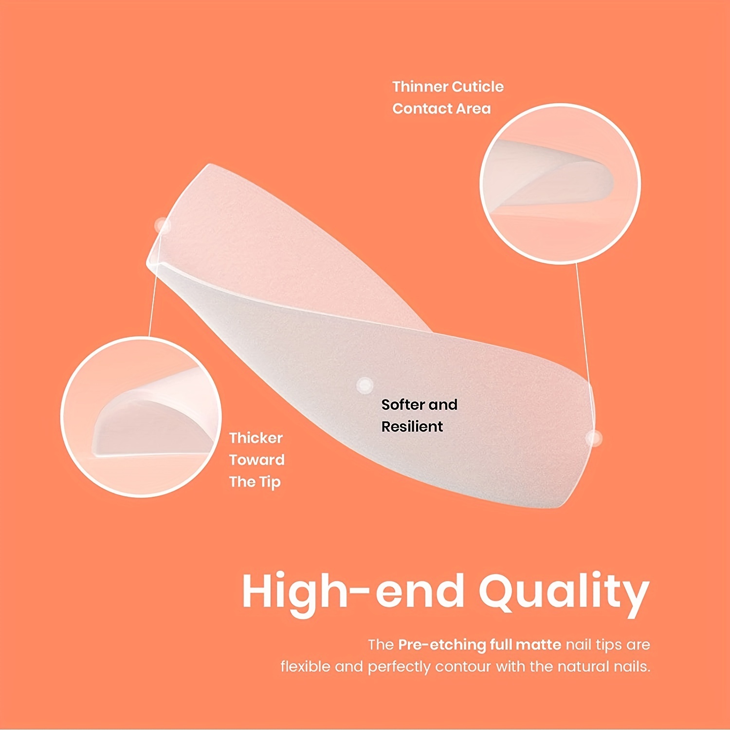 300pcs Clear Matte Short Coffin False Nails Tips & Glue Set for Nail Art