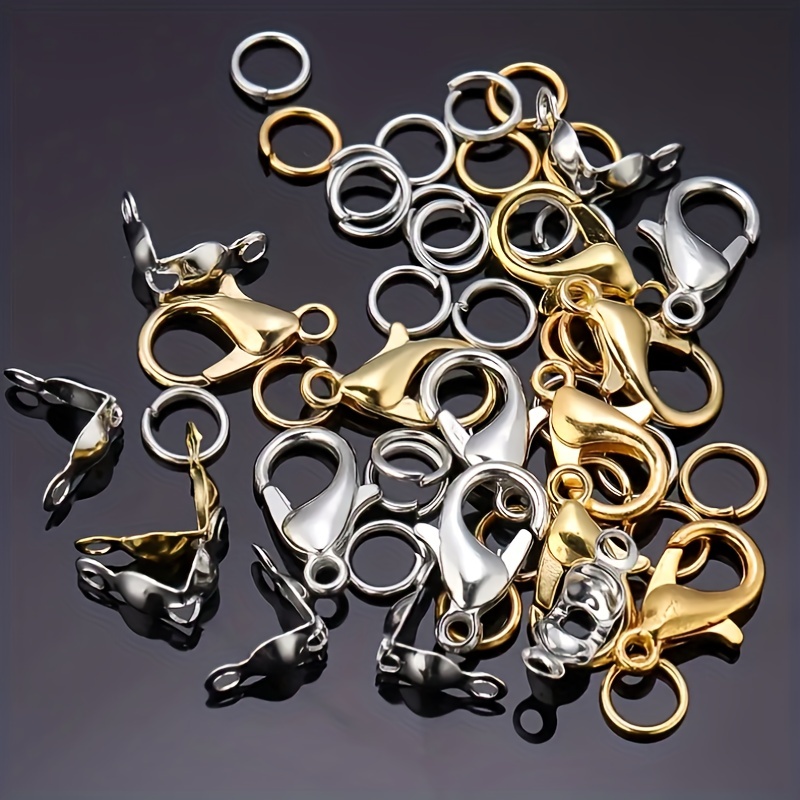 Golden Lobster Clasp Keychain Set With 50 Split Rings And 50 Open Jump  Rings For Diy Keyring Crafts Jewelry Making - Temu