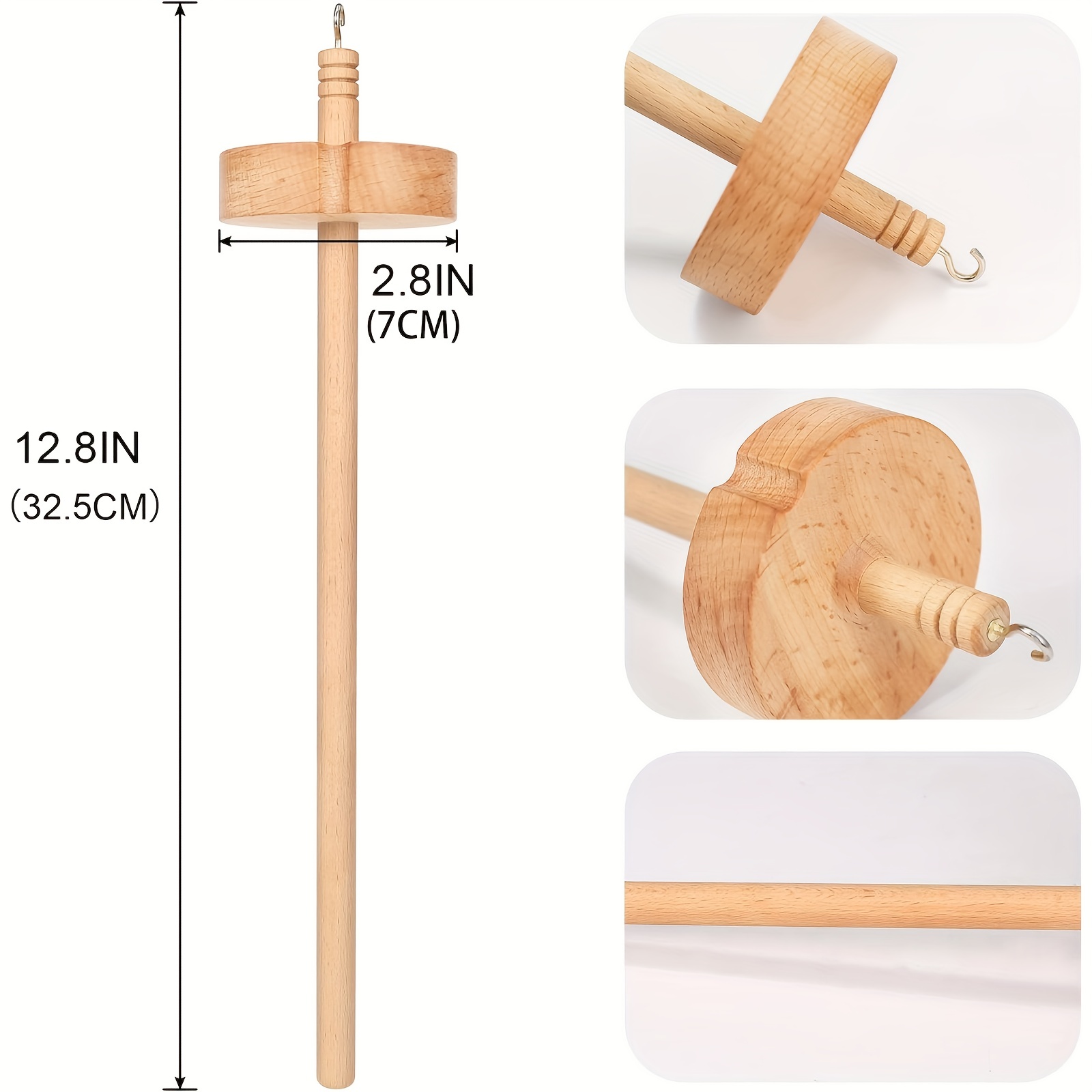 ckepdyeh 2Pcs Drop Spindle for Spinning Wool Yarn Spin Top Whorl Drop  Spindle Hand Carved Wooden Tool for Beginners 