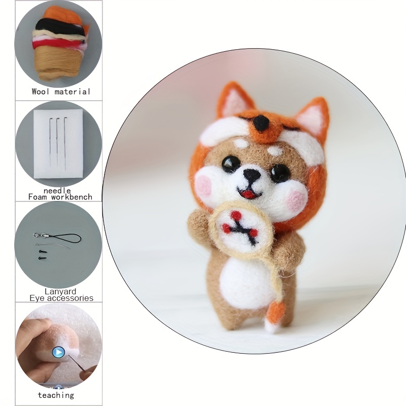 Wool Needle Felting Kit For Beginner Starers, Animal Dog Shiba Needle Felting  Kits For Diy Art Craft Adults, Diy Material Package Homemade Pendant - Temu  Germany