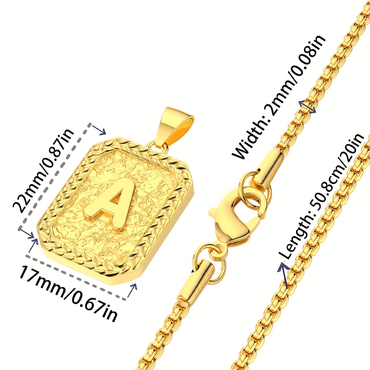 18K- Saudi Gold BOX CHAIN NECKLACE 