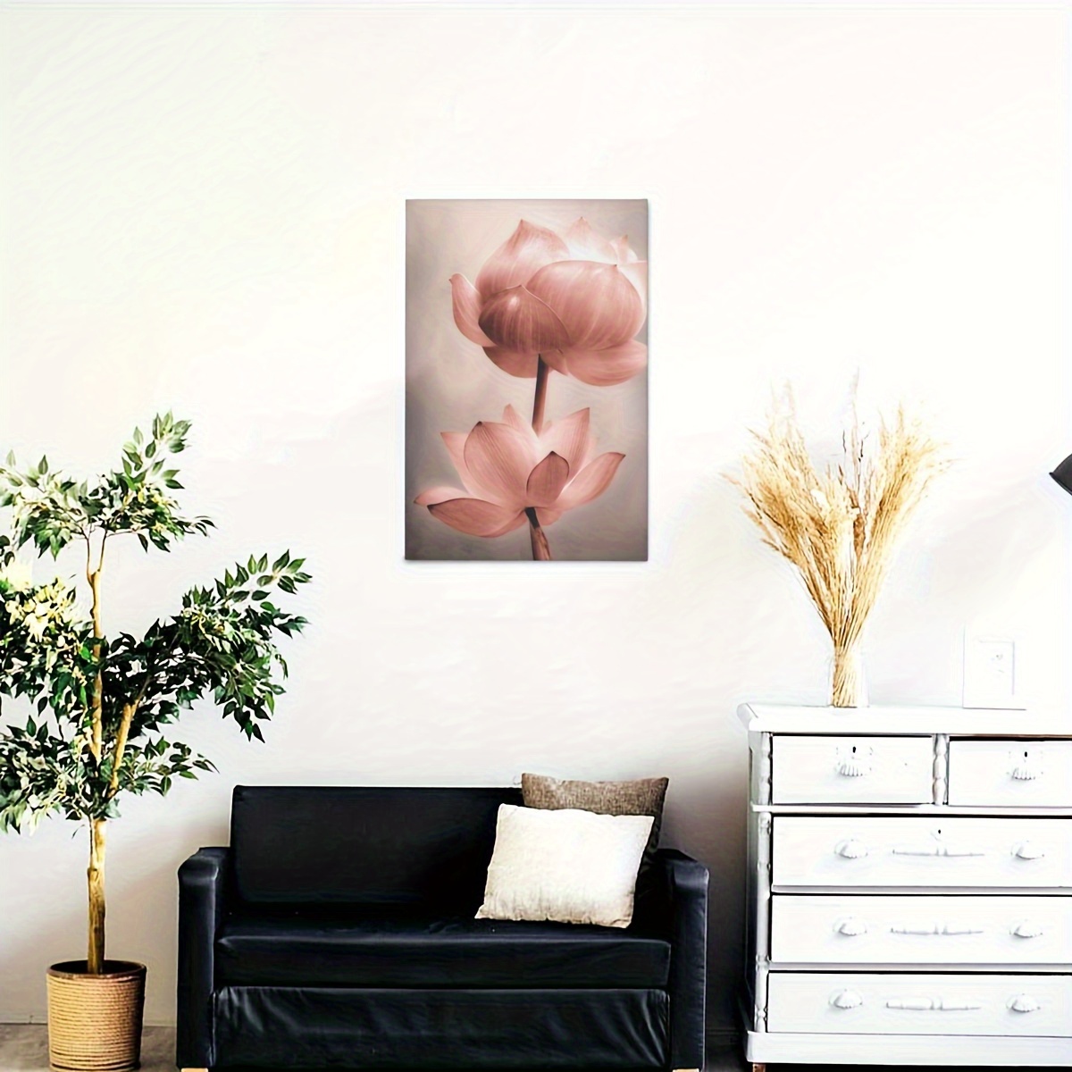Sunflower Pink Lotus Wall Art Canvas -16x20 - 12x16 - 8x10 - 20x16