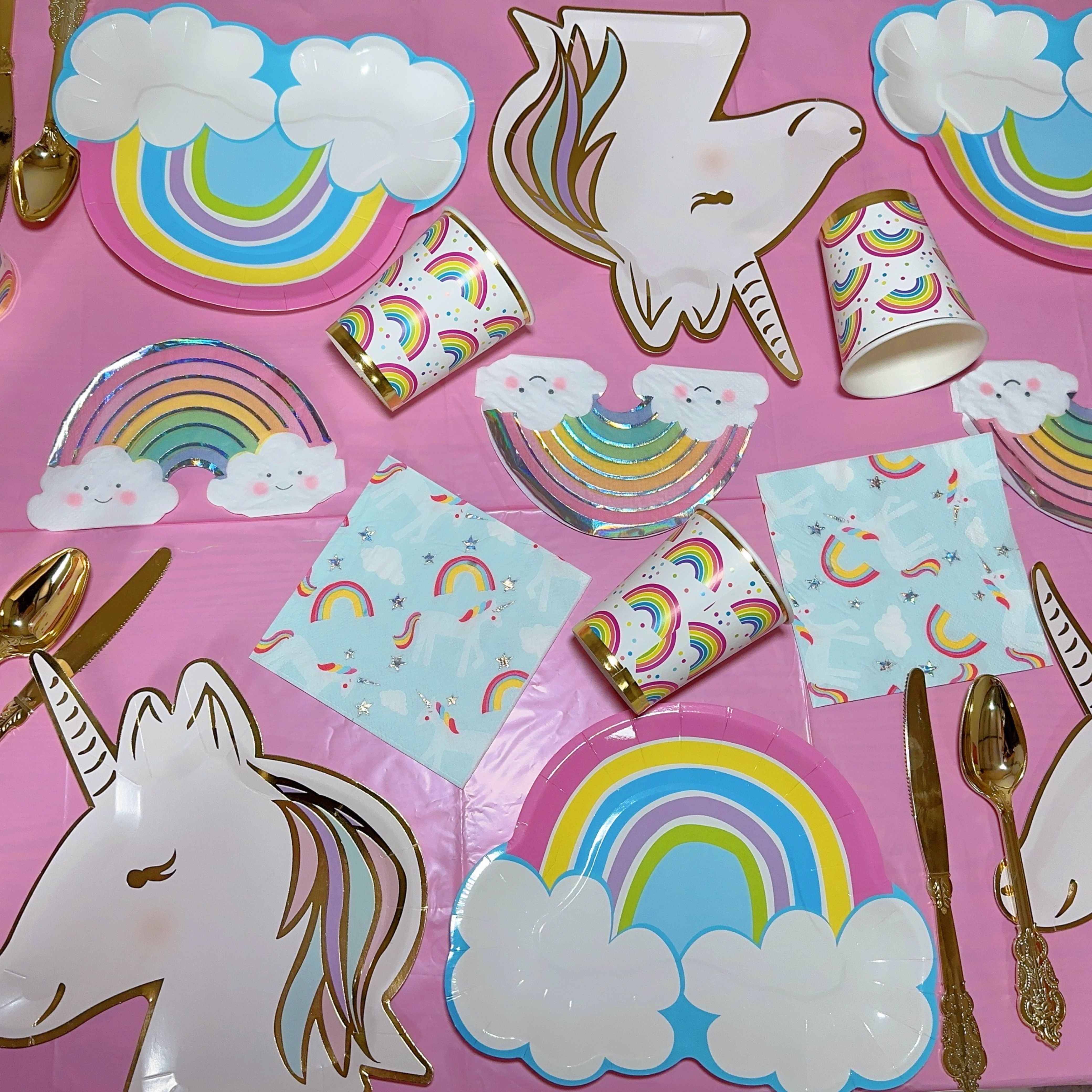 Rainbow Paper Napkins, Rainbow Birthday Party Decorations Birthday