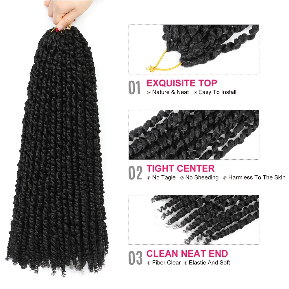  Passion Twist Hair 18 Inch Passion Twist Braiding Hair Water  Wave Passion Twist Hair Curly Braiding Hair for Faux Locs Butterfly Locs  (18”, 1B-6P) : Beauty & Personal Care
