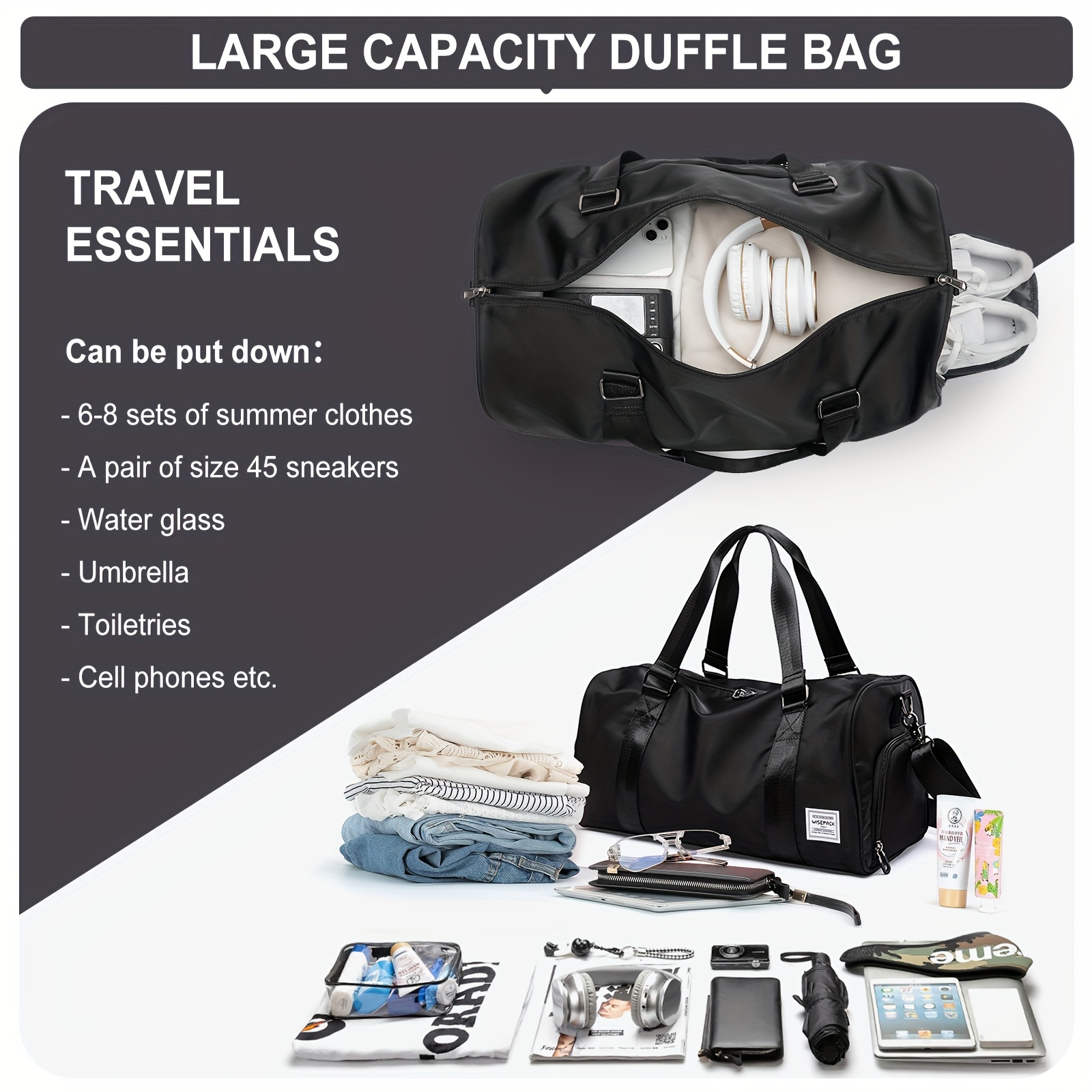 Large-capacity Travel Bag Training Bag Dry and Wet Separation