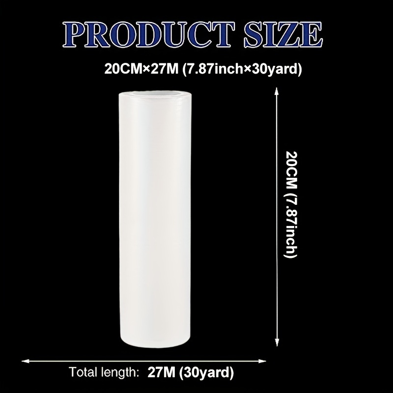 1Roll Water Soluble Stabilizer For Embroidery Topping Film, 7.87inch×30yd, Clear Embroidery Stabilizers Wash Away Embroidery Stabilizer For Machine Embroidery Stabilizer And Hand Sewing