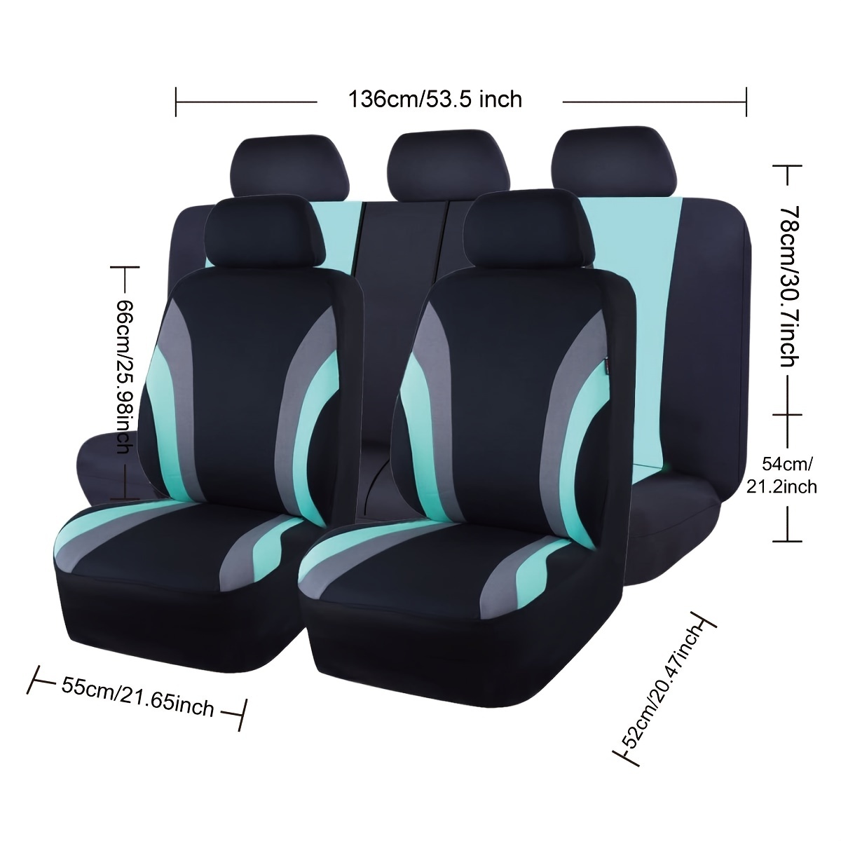 5 Seats Car Seat Covers Breathable Polyester Split - Temu