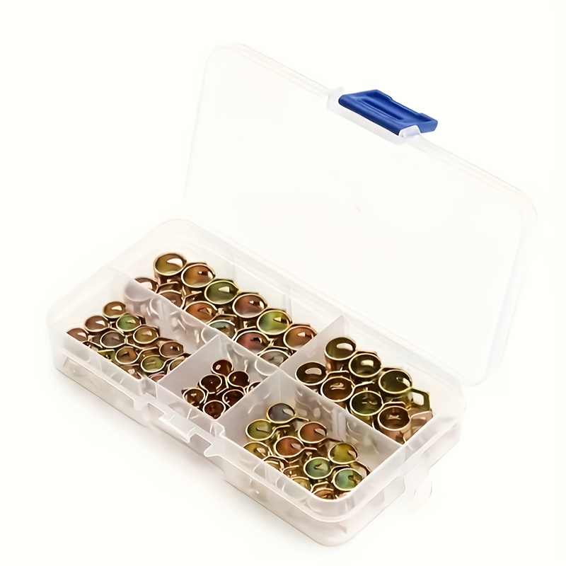 E-shop 75 Stück Farbige Zink-Kraftstoffschlauchklemmen, CPU Kraftstoff Weichschlauchclips, 6mm*10mm Kombinationssatz