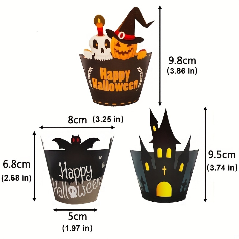 24 adornos comestibles para cupcakes con temática de personajes de terror  de Halloween, discos de pie, decoraciones para tartas